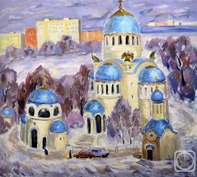 Chasovskih Anatoliy. Temple Givonachalnoy of the Trinity in Orehovo-Borisovo. Winter