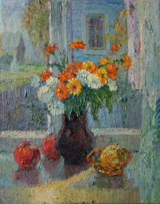 Asters at a window. Shubnikov Pavel
