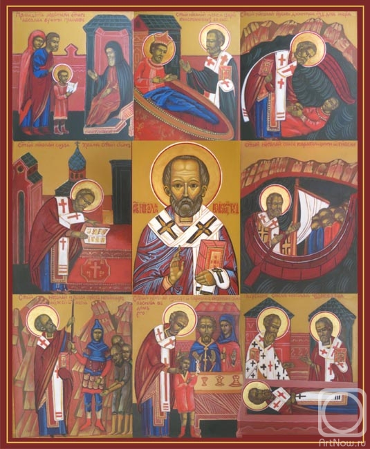 Vozzhenikov Andrei. Saint Nicholas the Wonderworker with a Life