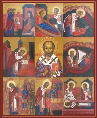 Saint Nicholas the Wonderworker with a Life. Vozzhenikov Andrei