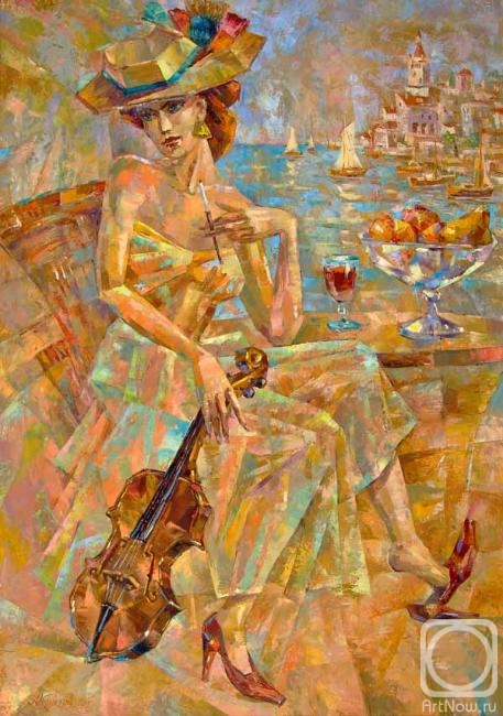 Kolokolov Anton. Lady with violin