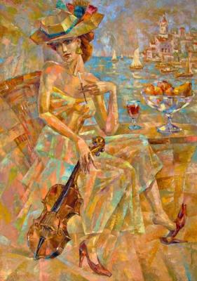 Lady with violin. Kolokolov Anton