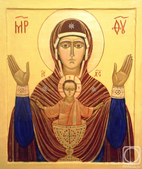 Chugunova Elena. Icon of the Most Holy Theotokos "The Inexhaustible Chalice"