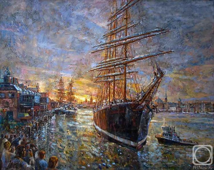 Kolokolov Anton. Bark quot;Sedov" in the port of Stockholm