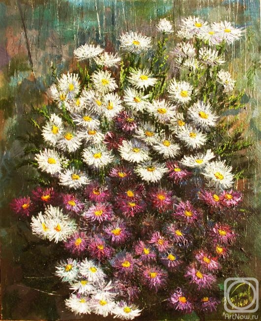 Konturiev Vaycheslav. Bouquet of colorful daisies