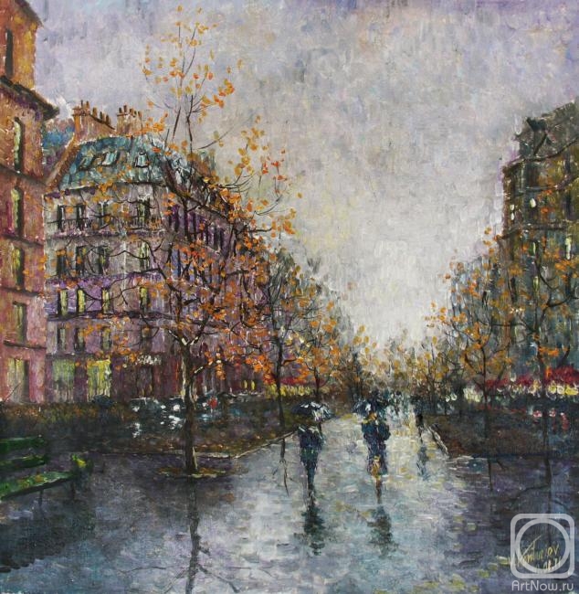 Konturiev Vaycheslav. Paris. Autumn, rain, umbrellas