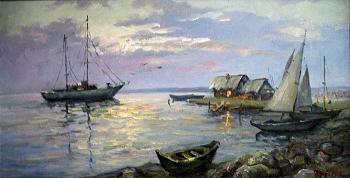 Karelia. Twilight on the water. Fedorenkov Yury