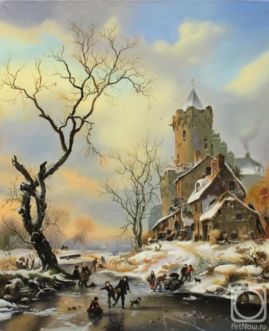Elokhin Pavel. Winter Landscape with Scaters