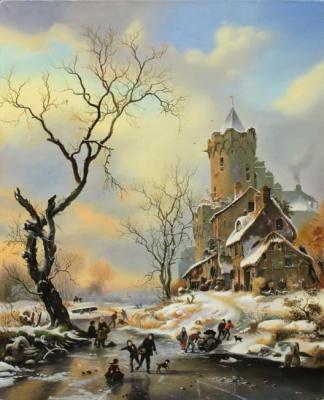 Winter Landscape with Scaters. Elokhin Pavel