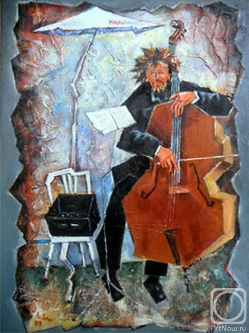 Schernego Roman. The street musician on Montmartre