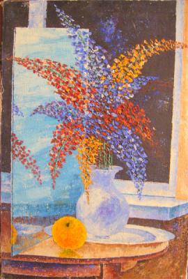 Lupines with orange at the mirror. Naddachin Sergey