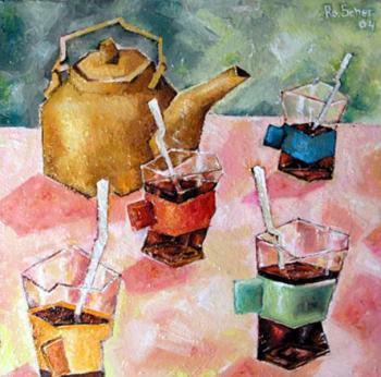 Still-life with tea (). Schernego Roman