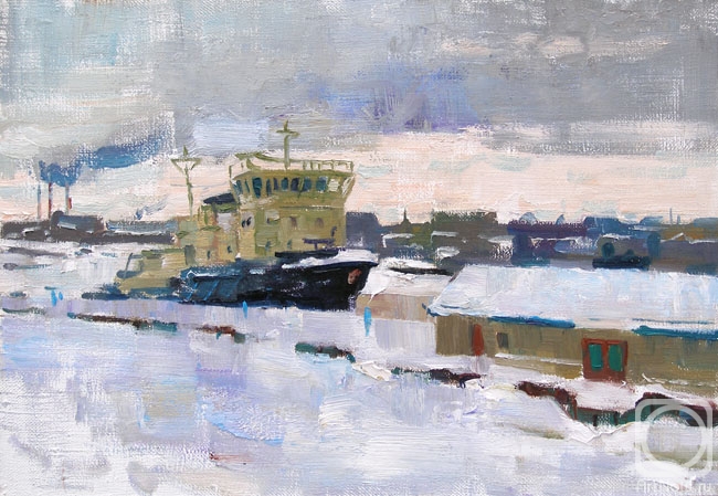 Kolobova Margarita. Icebreaker. Winter on Neva River