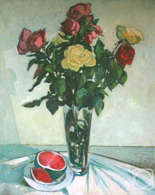 Belyakov Alexandr. Watermelon and roses