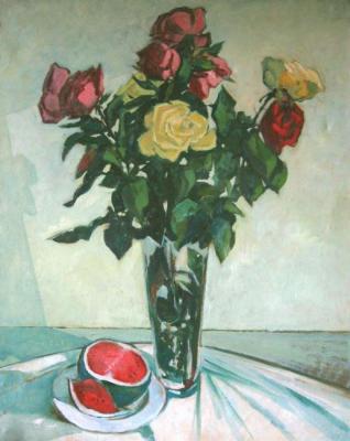 Watermelon and roses. Belyakov Alexandr