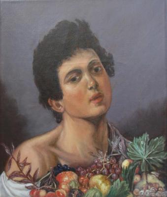 Copy of Karavadgo "The boy with fruit's basket". The part. Romanova Elena