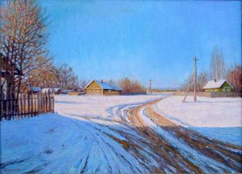 Winter morning in the village. Gaiderov Michail