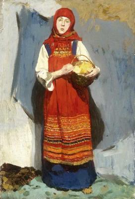 Girl with a basket. Dolgaya Olga