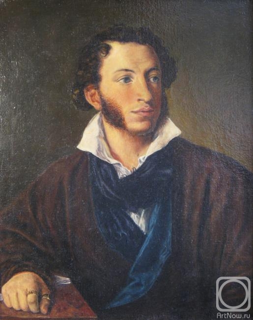 Shilenko Arkady. Portrait of Alexander Pushkin. opy of B.Tropinin