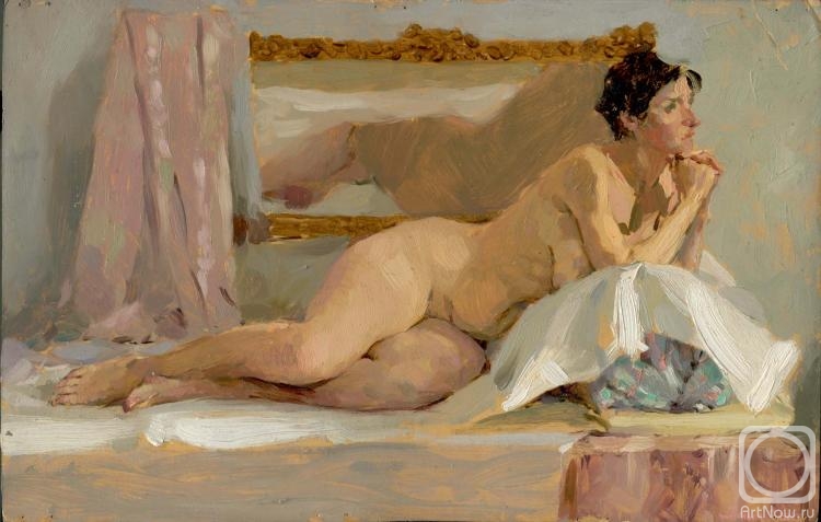 Dolgaya Olga. Nude with mirror