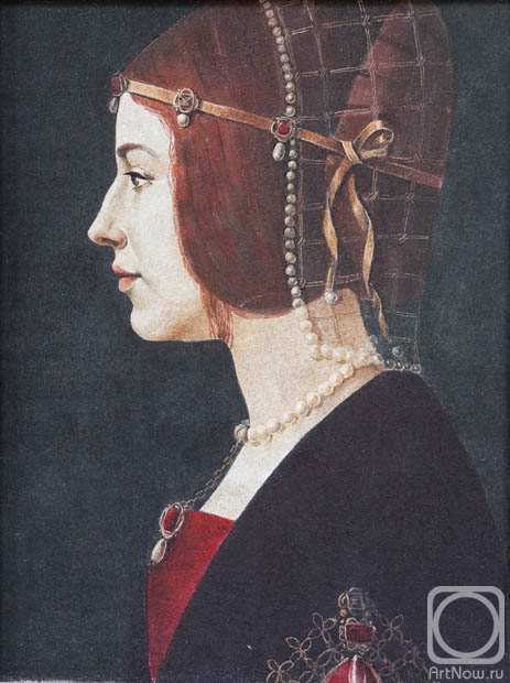 Kolobova Margarita. Fresco. Copy of Leonardo da Vinci "Portrait of Beatrice d'Este"