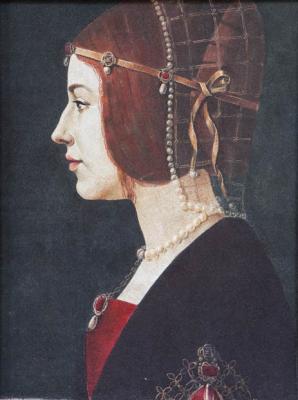 Kolobova Margarita Aleksandrovna. Fresco. Copy of Leonardo da Vinci "Portrait of Beatrice d'Este"
