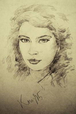 Girl with bright eyes and fatal lips