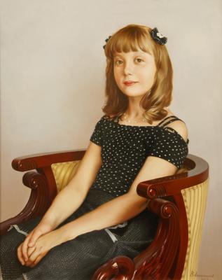 The girl in an armchair (The Girl S Portrait With Hands). Aleksandrov Vladimir