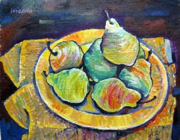 Pears on Yellow Plate. Ixygon Sergei