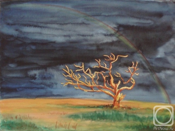 Lukaneva Larissa. 435 (Lonely tree in a thunderstorm)