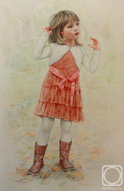 Gibet Alisa. Girl in red dress