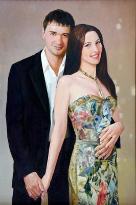 The double portrait written from a photo (Double Image). Kim-Borzenko Olga