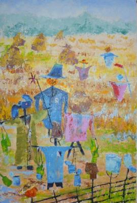 Disassembly scarecrow in late summer. Naddachin Sergey
