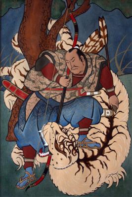 The Samurai winning a white tiger. Mukha Irina