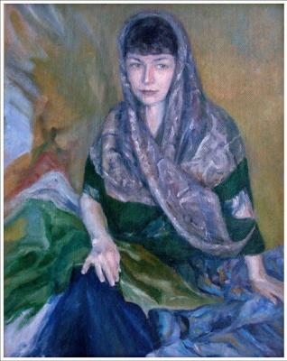 Portrait with shawl. Polyakov Oleg