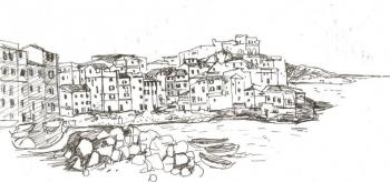 Fishing village in the Mediterranean Sea
