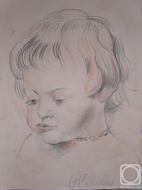 Medvedeva Maria. Copy of the sketch by P.P. Rubens "Portrait of the Son of Nicholas"