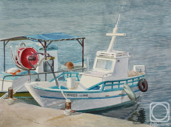 Kiryanova Victoria. Cyprus. Fishing boats on paphos marina