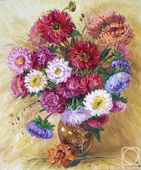 Gaifullina Elena. Chrysanthemums with Asters
