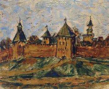 Walls of the Novgorod Kremlin. Volkhonskaya Liudmila