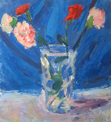 Flowers in the Crystal Vase (Casein-Oil Tempera). Yudaev-Racei Yuri
