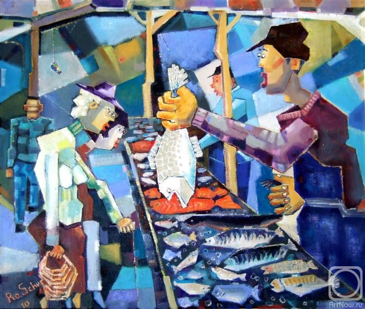 Schernego Roman. In the fish market