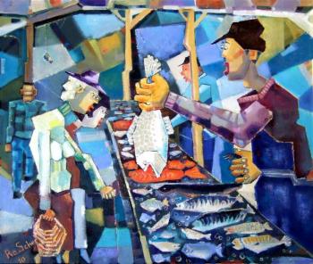 In the fish market. Schernego Roman