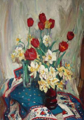 Tulips and daffodils. Gibet Alisa