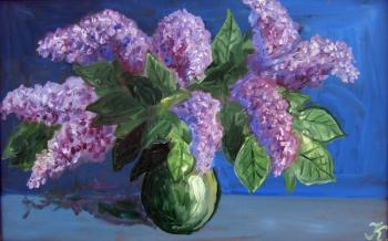 Lilac in the green vase. Krylova Irina