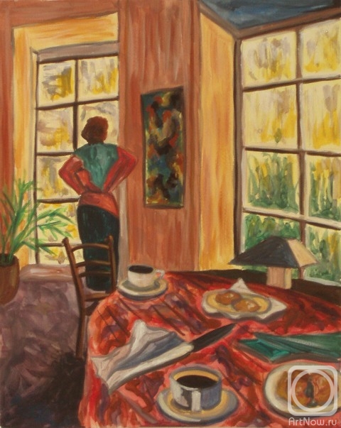 Lukaneva Larissa. 448 (Woman in the home interior)