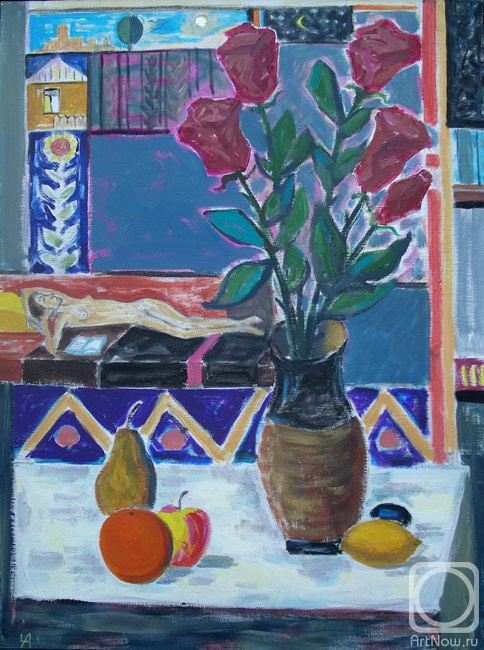 Chasovskih Anatoliy. Still-life with colors and fruit
