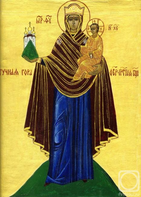 Chugunova Elena. Icon of the Most Holy Theotokos "Cloud Mountain"