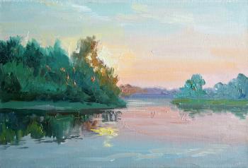 Sunset on the lake. Evdokimov Alexey