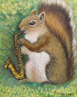 Squirrel Saxophone. Piacheva Natalia